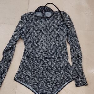 AXESEA Black White Rash Guard Swim Suit 16